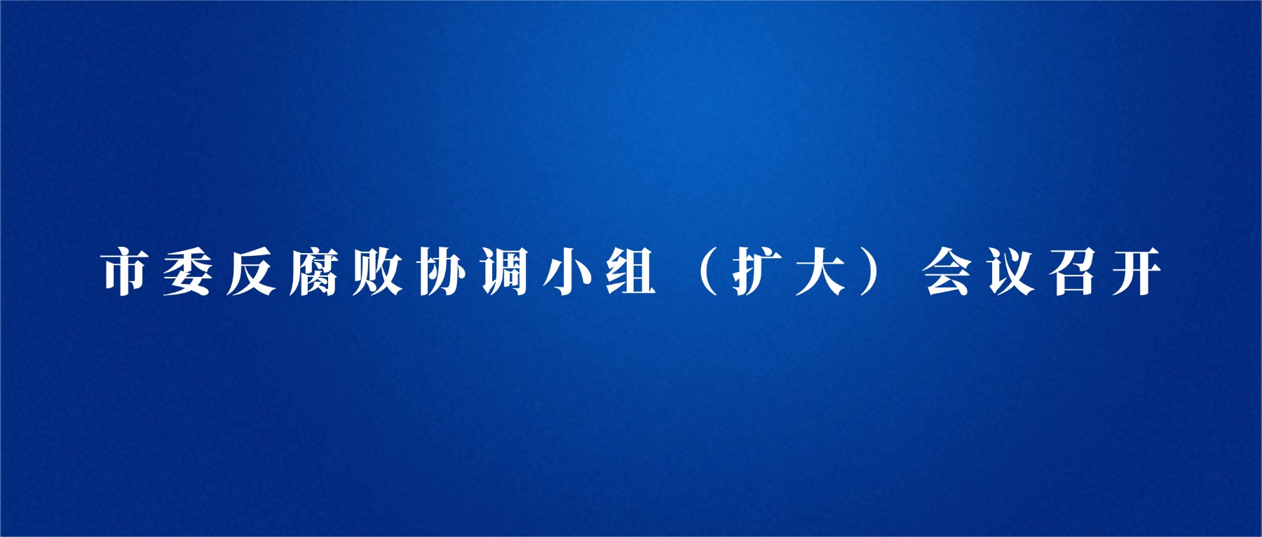 市委反腐败协调小组（扩大）会议召开